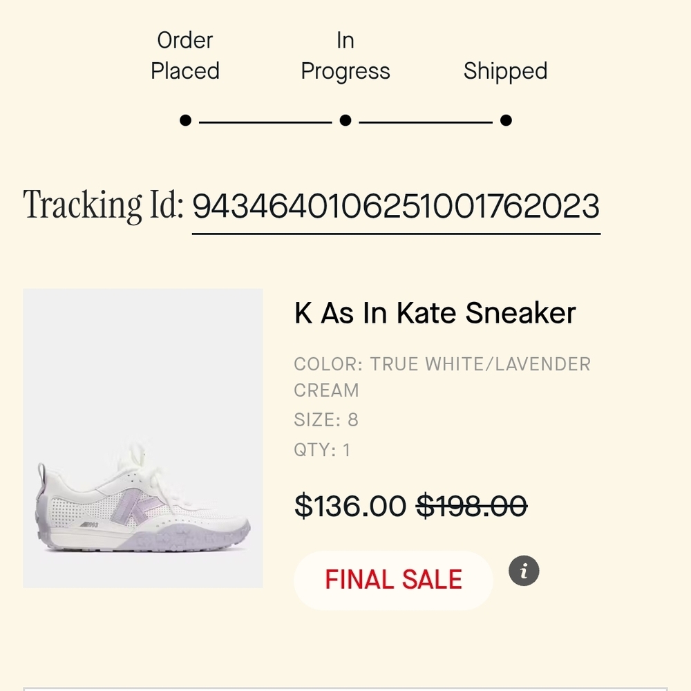 Kate Spade True White and Lavender Sneakers
